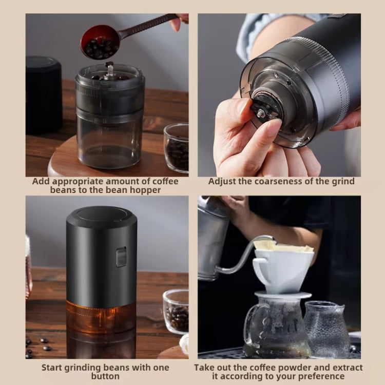 USB Rechargeable Adjustable Coarse and Fine Household Portable Electric Coffee Bean Grinder(Black) - free shipping - PMC TechLife - Order now!