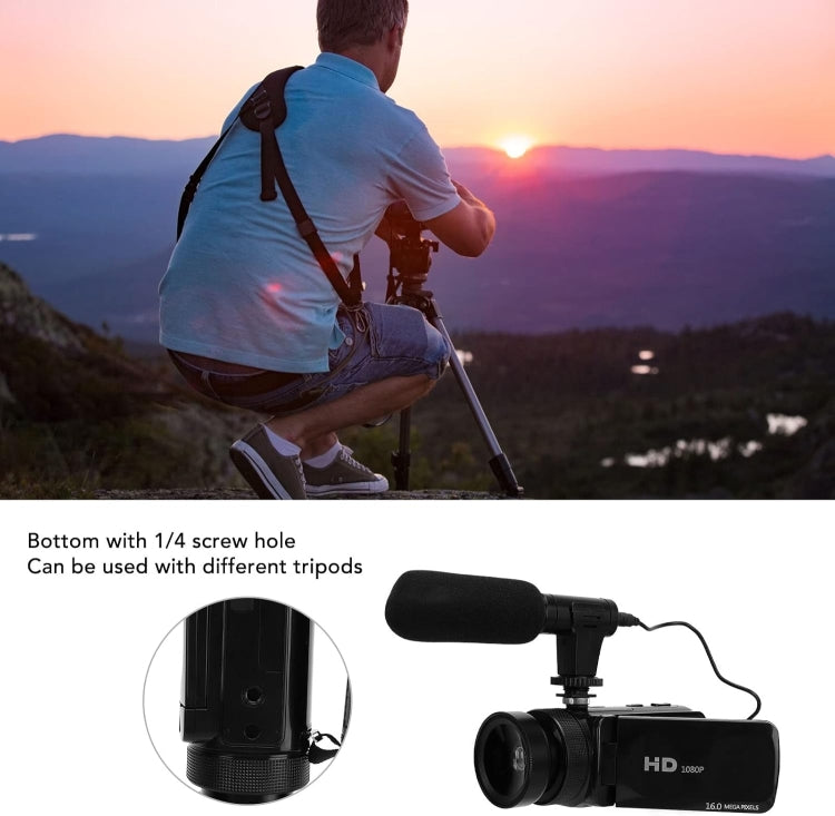 16MP 16X Digital Zoom Vlogging Camera Video Camcorder with 2.4 Inch Flip Screen, Spec: With Wide Angle & Mic US Plug - Video Cameras by PMC TechLife | Online Shopping South Africa | PMC TechLife | Buy Now Pay Later Mobicred