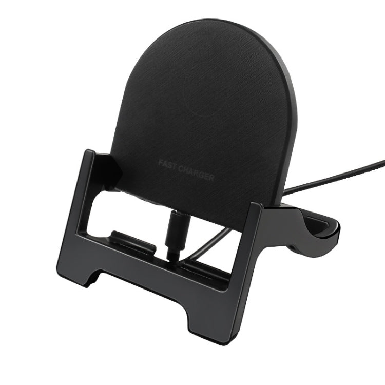 15W Desktop Vertical Cell Phone Wireless Charging Stand(Black) - Wireless Charger Holders by PMC Jewellery | Online Shopping South Africa | PMC Jewellery | Buy Now Pay Later Mobicred