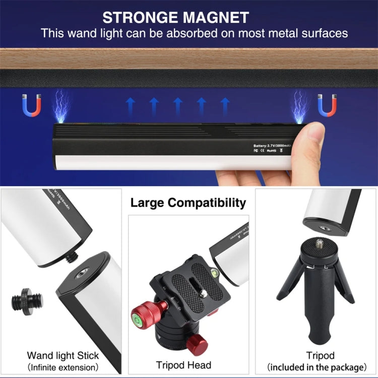 VLOGLITE W200RGB Full Colorful Handheld Fill Light Stick Live Photography Ambient Light Outdoor Lighting - free shipping - PMC TechLife - Order now!