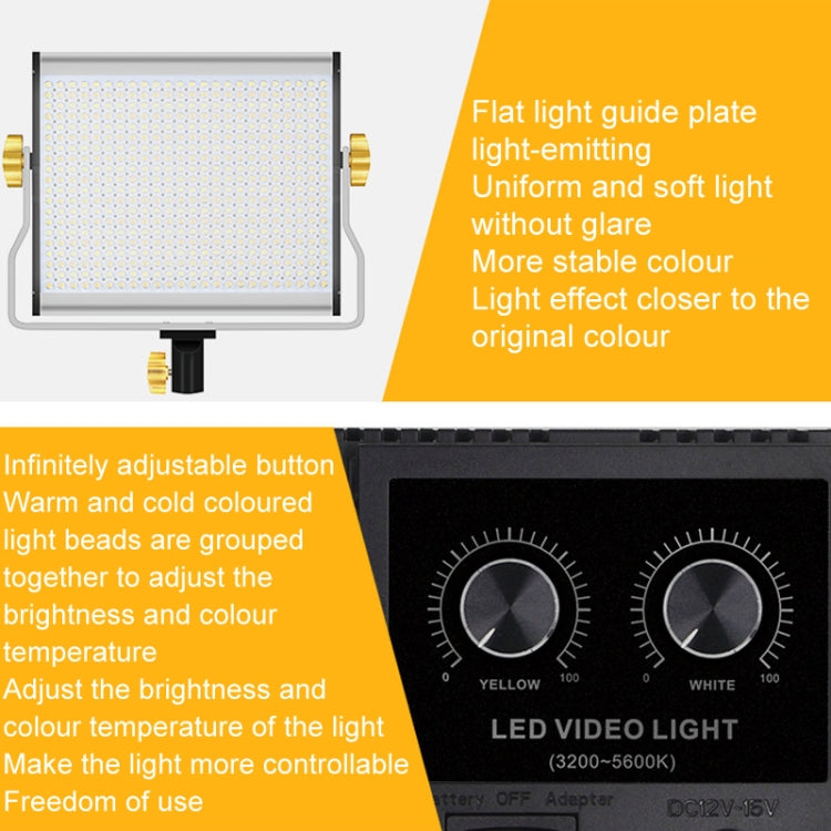 Photography Live LED Fill Light Film And Television Shooting Portrait Soft Video Lighting, Spec: W480 Lamp+UK Plug Adapter -  by PMC TechLife | Online Shopping South Africa | PMC TechLife | Buy Now Pay Later Mobicred
