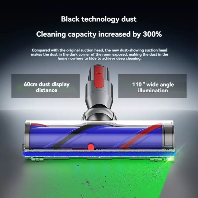 For Dyson V7 V8 V10 V11 V15 High Torque Direct Drive Roller Brush Head With Dust Display Light - For Dyson Accessories by PMC TechLife | Online Shopping South Africa | PMC TechLife | Buy Now Pay Later Mobicred