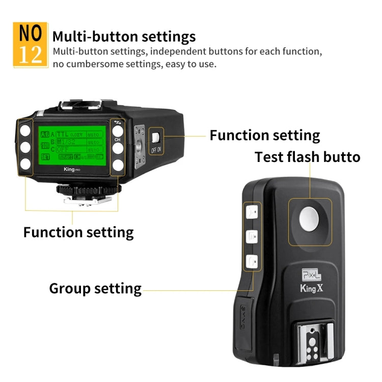 For Sony Pixel King Pro Camera Wireless Radio Flash TTL Transmitter and Receiver - free shipping - PMC TechLife - Order now!