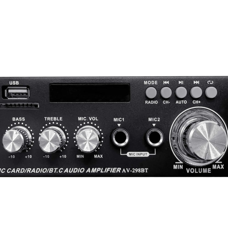 AV-298BT 300W+300W Hi-Fi Stereo Amplifier Bluetooth Home Audio Karaoke Digital Amplifier US Plug -  by PMC TechLife | Online Shopping South Africa | PMC TechLife | Buy Now Pay Later Mobicred