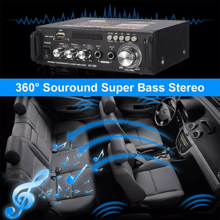 AV-298BT 300W+300W Hi-Fi Stereo Amplifier Bluetooth Home Audio Karaoke Digital Amplifier UK Plug -  by PMC TechLife | Online Shopping South Africa | PMC TechLife | Buy Now Pay Later Mobicred