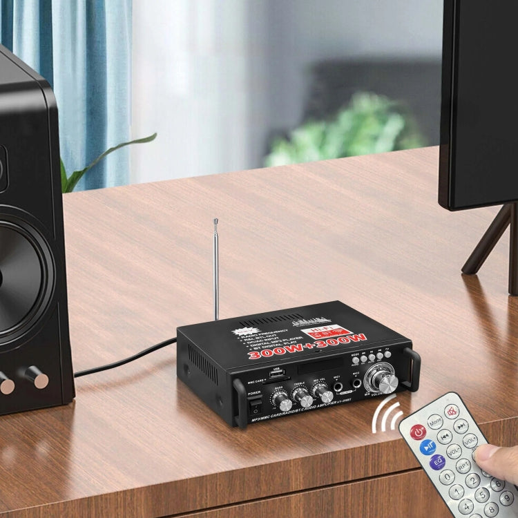 AV-298BT 300W+300W Hi-Fi Stereo Amplifier Bluetooth Home Audio Karaoke Digital Amplifier UK Plug -  by PMC TechLife | Online Shopping South Africa | PMC TechLife | Buy Now Pay Later Mobicred