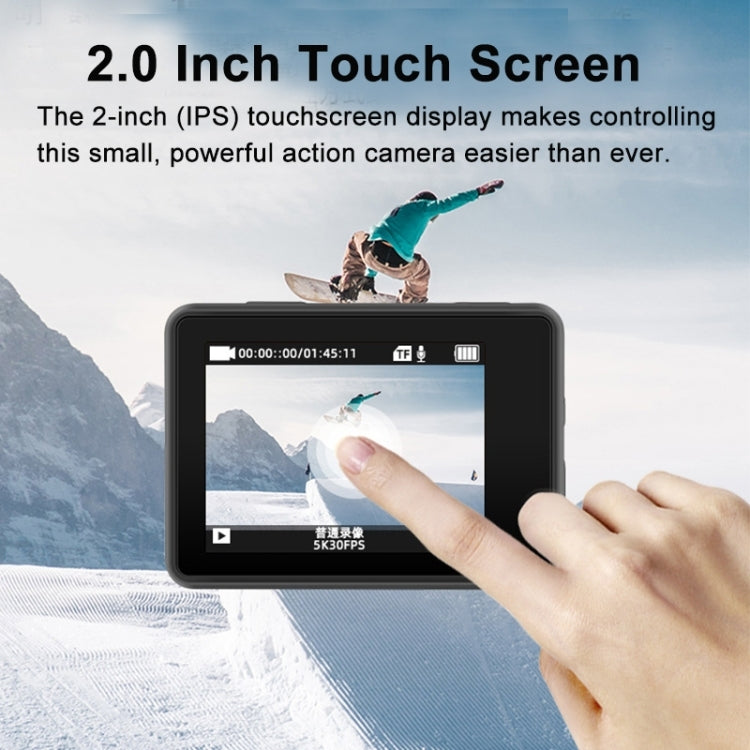 5K/30FPS WIFI HD Anti-Shake Remote Touch Dual-Screen IP68 Waterproof Sports Camera(Microphone Version) - free shipping - PMC TechLife - Order now!