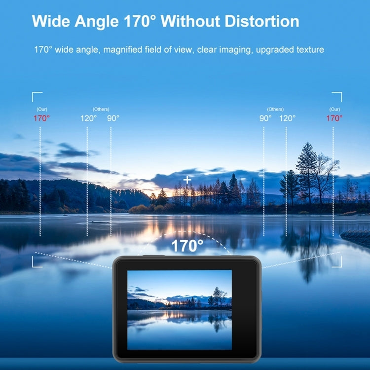 5K/30FPS WIFI HD Anti-Shake Remote Touch Dual-Screen IP68 Waterproof Sports Camera(Microphone Version) - free shipping - PMC TechLife - Order now!