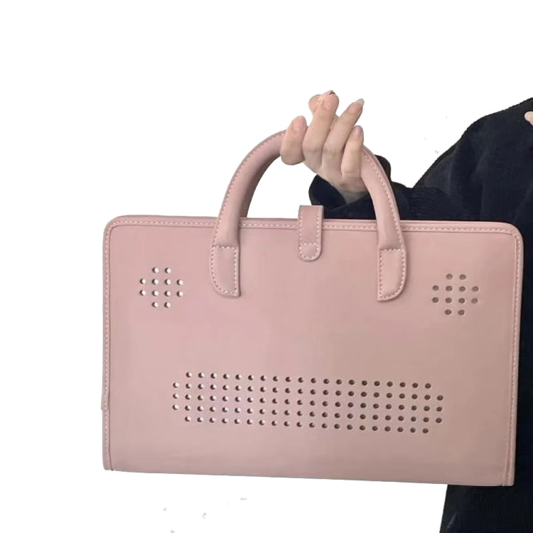 15.6 / 16 Inch Pink Girl Style PU Laptop Bag Protective Case with Handle - 15.6 - 17 inch by PMC TechLife | Online Shopping South Africa | PMC TechLife | Buy Now Pay Later Mobicred