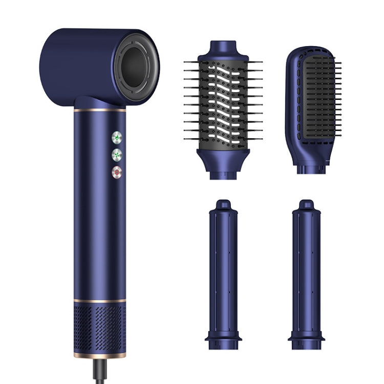 5 in 1 Hot Air Comb Automatic Curling Negative Ion Hair Dryer, Color: Blue Gold US Plug - free shipping - PMC TechLife - Order now!