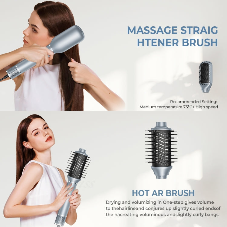 5 in 1 Hot Air Comb Automatic Curling Negative Ion Hair Dryer, Color: Gray US Plug - free shipping - PMC TechLife - Order now!