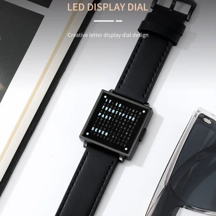 SKMEI Multi-function Letter Display Dial Square Men Electronic Watch, Color: Black Steel Band - free shipping - PMC TechLife - Order now!