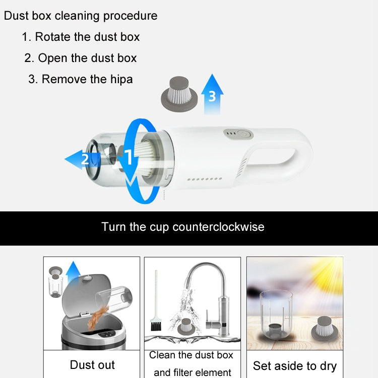 Wireless Car-mounted High-power Suction Handheld Vacuum Cleaner, Color: Black Two-speed Adjustment 11.1V - Vacuum Cleaner by PMC Jewellery | Online Shopping South Africa | PMC Jewellery | Buy Now Pay Later Mobicred