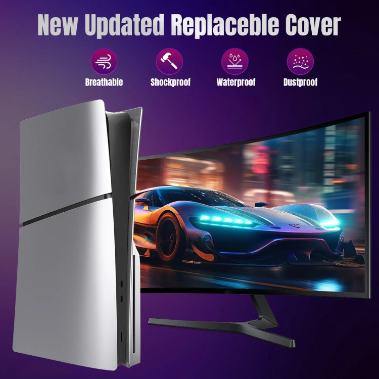 For PS5 Slim Replacement Faceplate Shell Detachable Protective Case, Model: Disc Edition White - Cases by PMc TechLife | Online Shopping South Africa | PMc TechLife | Buy Now Pay Later Mobicred