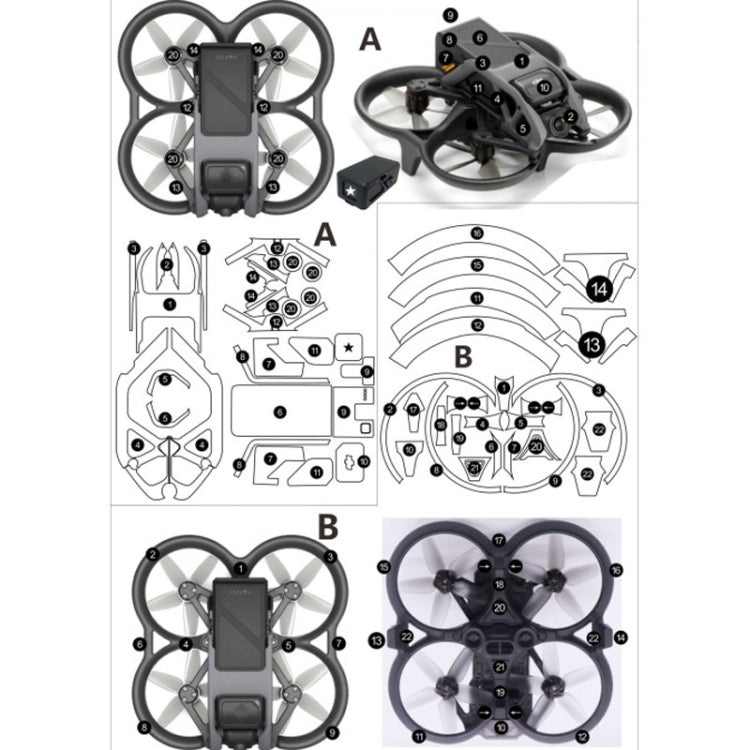 For DJI Avata Single Fuselage Sticker No Adhesive Personalised Stickers(A-02 Stars) - free shipping - PMC TechLife - Order now!