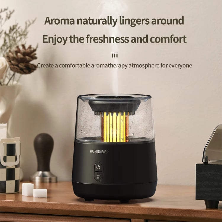 Raindrop Candlelight Aromatherapy Diffuser Air Humidifier with Colorful Lights EU Plug Black - free shipping - PMC TechLife - Order now!