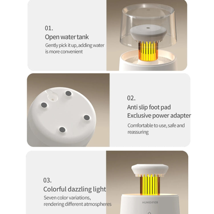 Raindrop Candlelight Aromatherapy Diffuser Air Humidifier with Colorful Lights EU Plug White - free shipping - PMC TechLife - Order now!