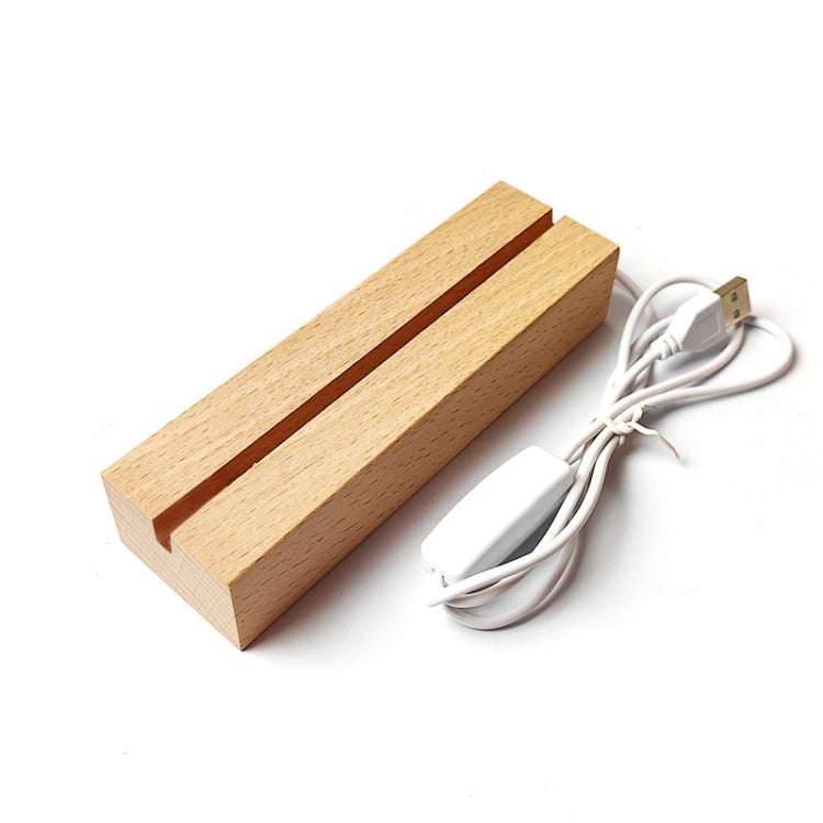 LED Light Solid Wood Luminous Base for Resin Art Acrylic Glass Lights Rectangular Slot 15cm(Warm Light) - free shipping - PMc TechLife - Order now!