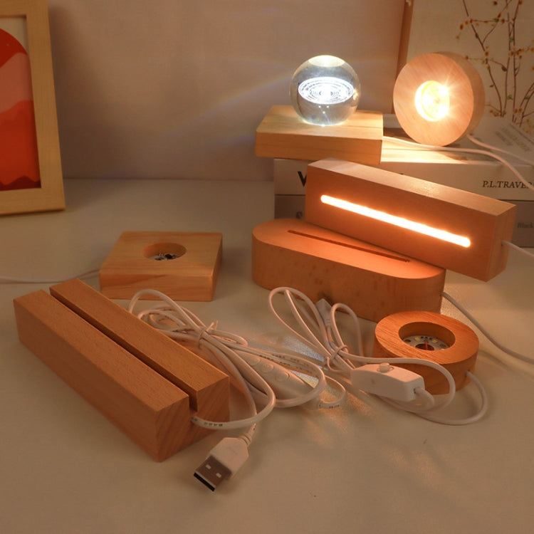 LED Light Solid Wood Luminous Base for Resin Art Acrylic Glass Lights Square 8x2cm(White Light) - free shipping - PMc TechLife - Order now!