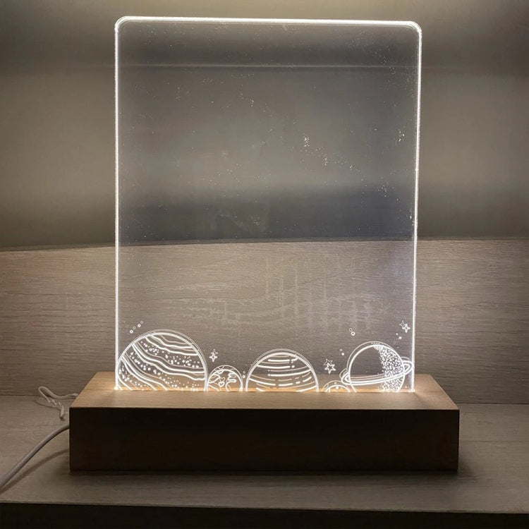 LED Light Solid Wood Luminous Base for Resin Art Acrylic Glass Lights Rectangular Slot 20cm(Three-color Light) - free shipping - PMc TechLife - Order now!