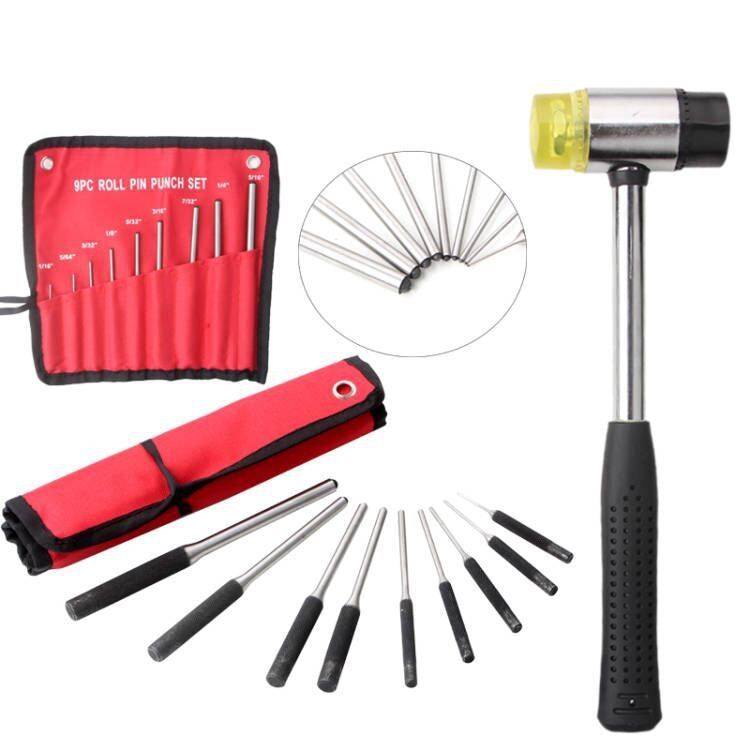 9-in-1 Heavy Duty Roll Pin Punch Set Round Punch Removal Tools, Spec: Canvas Packaging - free shipping - PMc TechLife - Order now!