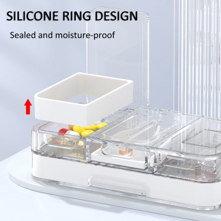 3 In 1 Double-layer Cutting and Grinding Medicine Box Travel Pill Organizer Case(White) - free shipping - PMC TechLife - Order now!