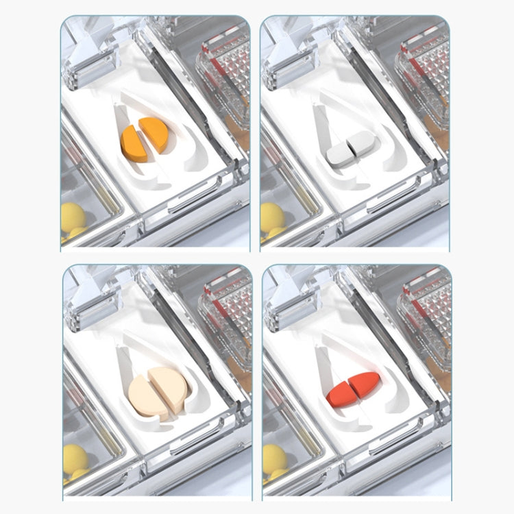 3 In 1 Double-layer Cutting and Grinding Medicine Box Travel Pill Organizer Case(White) - free shipping - PMC TechLife - Order now!