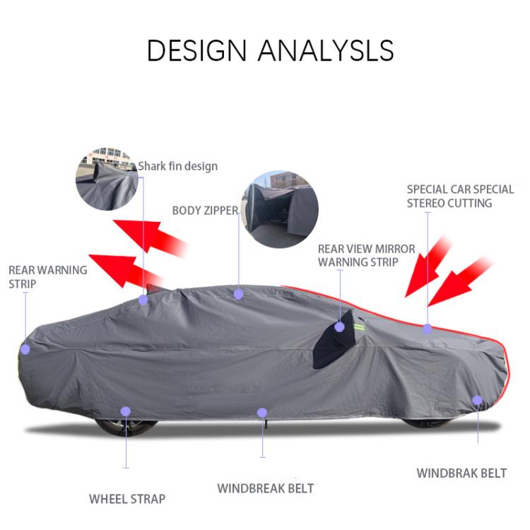 Sedan Car EVA Plus Velvet Thickened Heat Insulation Sunshade With Shark Fin, Size: XL+ 5.1x1.8x1.5m - PE Material by PMc TechLife | Online Shopping South Africa | PMc TechLife | Buy Now Pay Later Mobicred