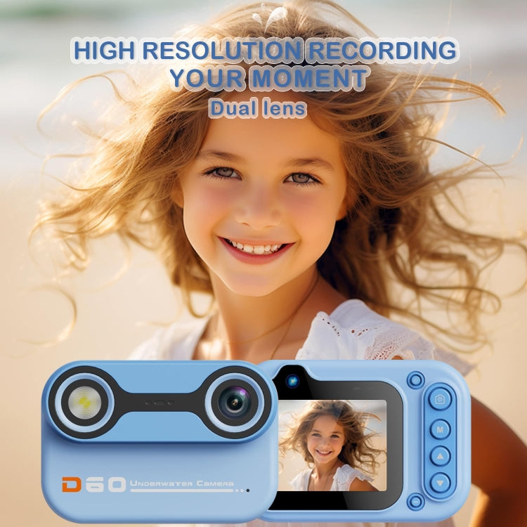D60 3m Waterproof 2K HD 10X 2.4-inch Outdoor Photo Video Recording Children Mini Camera(Pink) - Children Cameras by PMC TechLife | Online Shopping South Africa | PMC TechLife | Buy Now Pay Later Mobicred