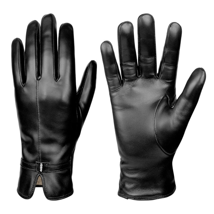 Women Sheepskin Wool Fleece Lined Windproof Warm Gloves Touchscreen Thick Snow Driving Gloves, Size: M(Black) - Full Finger Gloves by PMC TechLife | Online Shopping South Africa | PMC TechLife | Buy Now Pay Later Mobicred
