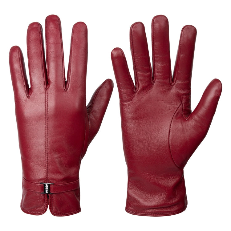 Women Sheepskin Wool Fleece Lined Windproof Warm Gloves Touchscreen Thick Snow Driving Gloves, Size: L(Red) - Full Finger Gloves by PMC TechLife | Online Shopping South Africa | PMC TechLife | Buy Now Pay Later Mobicred