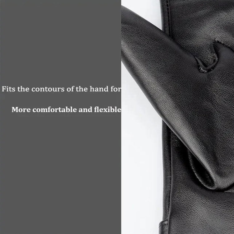 Women Sheepskin Wool Fleece Lined Windproof Warm Gloves Touchscreen Thick Snow Driving Gloves, Size: M(Black) - Full Finger Gloves by PMC TechLife | Online Shopping South Africa | PMC TechLife | Buy Now Pay Later Mobicred