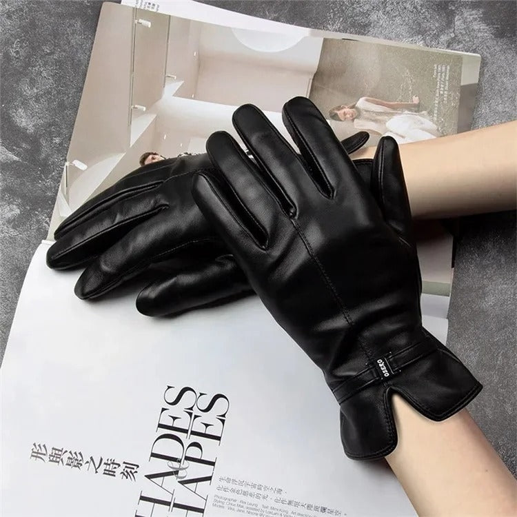 Women Sheepskin Wool Fleece Lined Windproof Warm Gloves Touchscreen Thick Snow Driving Gloves, Size: S(Coffee) - Full Finger Gloves by PMC TechLife | Online Shopping South Africa | PMC TechLife | Buy Now Pay Later Mobicred