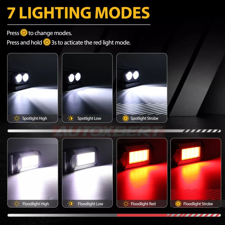 E-SMARTER K011 USB Rechargeable Repair Light With Magnet COB Strong Light Flashlight, Style: A Foldable Silver - Other Tools by E-SMARTER | Online Shopping South Africa | PMC TechLife | Buy Now Pay Later Mobicred