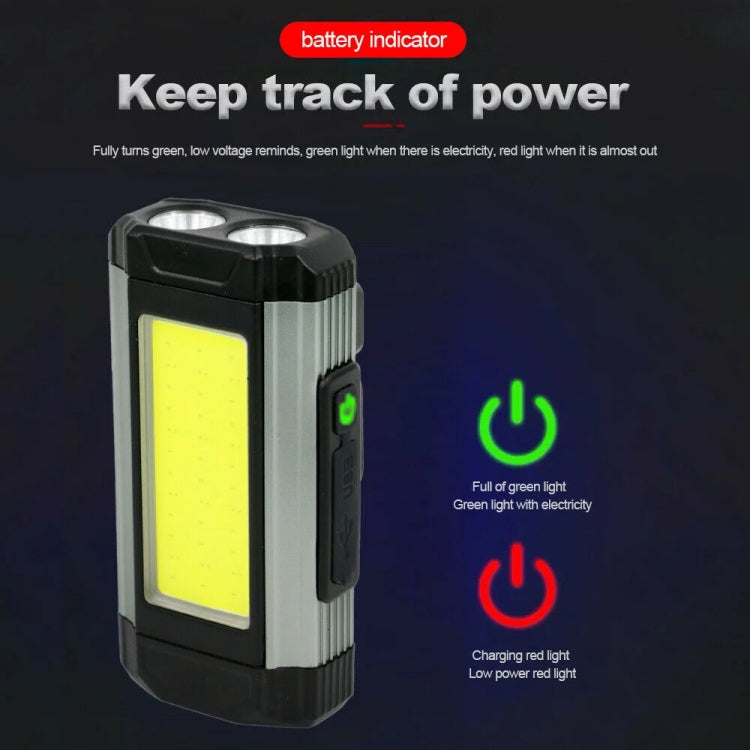 E-SMARTER K011 USB Rechargeable Repair Light With Magnet COB Strong Light Flashlight, Style: A Foldable Silver - Other Tools by E-SMARTER | Online Shopping South Africa | PMC TechLife | Buy Now Pay Later Mobicred