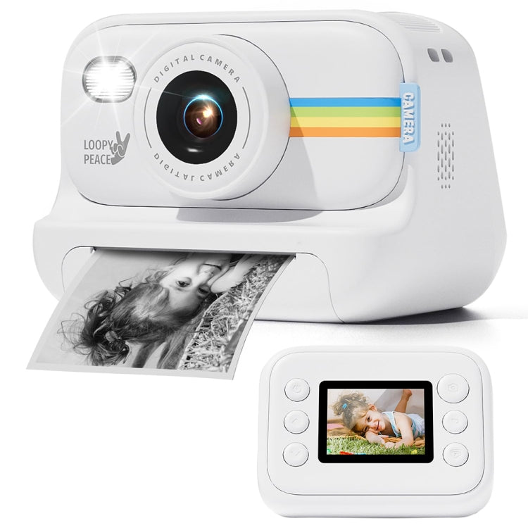 2.0-Inch LED Flash 1080P HD Recording Photo Printing Camera With 3-Rolls Paper, Color: White - Children Cameras by PMC TechLife | Online Shopping South Africa | PMC TechLife | Buy Now Pay Later Mobicred