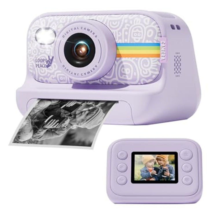 2.0-Inch LED Flash 1080P HD Recording Photo Printing Camera With 3-Rolls Paper, Color: Purple+32G - Children Cameras by PMC TechLife | Online Shopping South Africa | PMC TechLife | Buy Now Pay Later Mobicred