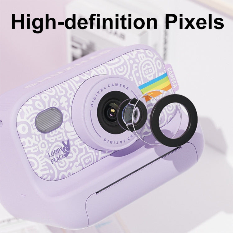 2.0-Inch LED Flash 1080P HD Recording Photo Printing Camera With 3-Rolls Paper, Color: Purple - Children Cameras by PMC TechLife | Online Shopping South Africa | PMC TechLife | Buy Now Pay Later Mobicred
