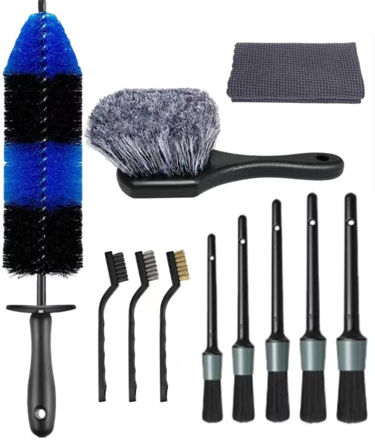 11pcs /Set Car Wash Cleaning Gap Detail Short Handle Brush(Blue) - Car washing supplies by PMC Jewellery | Online Shopping South Africa | PMC Jewellery | Buy Now Pay Later Mobicred