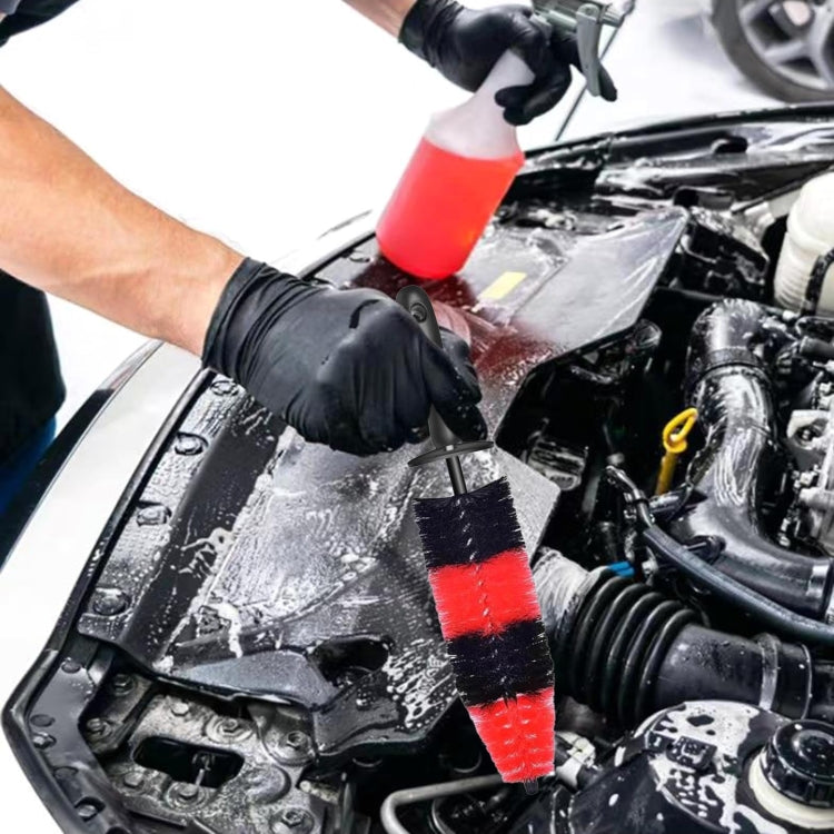 11pcs /Set Car Wash Cleaning Gap Detail Short Handle Brush(Red) - Car washing supplies by PMC Jewellery | Online Shopping South Africa | PMC Jewellery | Buy Now Pay Later Mobicred