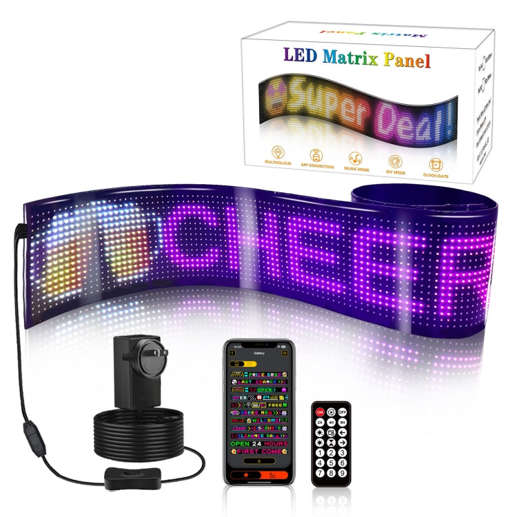 LED Flexible Screen Advertising  Large Screen Supports APP Bluetooth Control 52.4 x 7.6 Inch US Plug - Car Monitor by PMC TechLife | Online Shopping South Africa | PMC TechLife | Buy Now Pay Later Mobicred