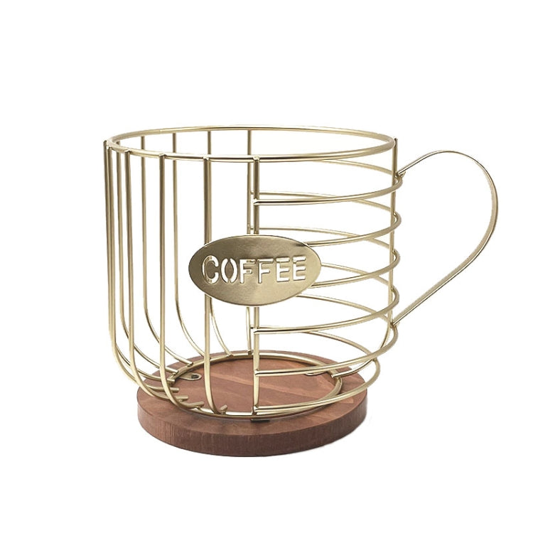 Coffee Companion Storage Rack Cup-Shaped Kitchen Storage Basket, Color: Gold with Words - free shipping - PMC TechLife - Order now!