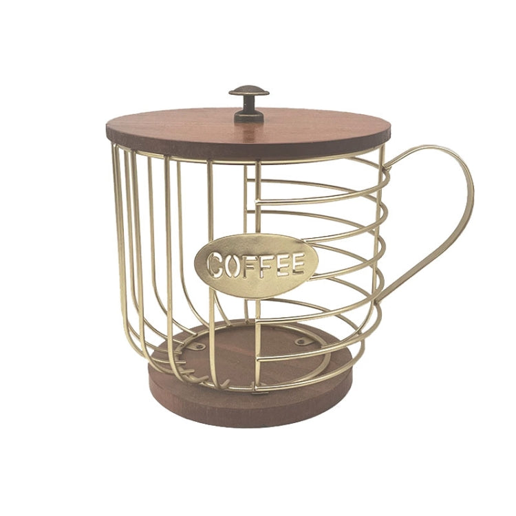 Coffee Companion Storage Rack Cup-Shaped Kitchen Storage Basket, Color: Gold with Words���Lid - free shipping - PMC TechLife - Order now!