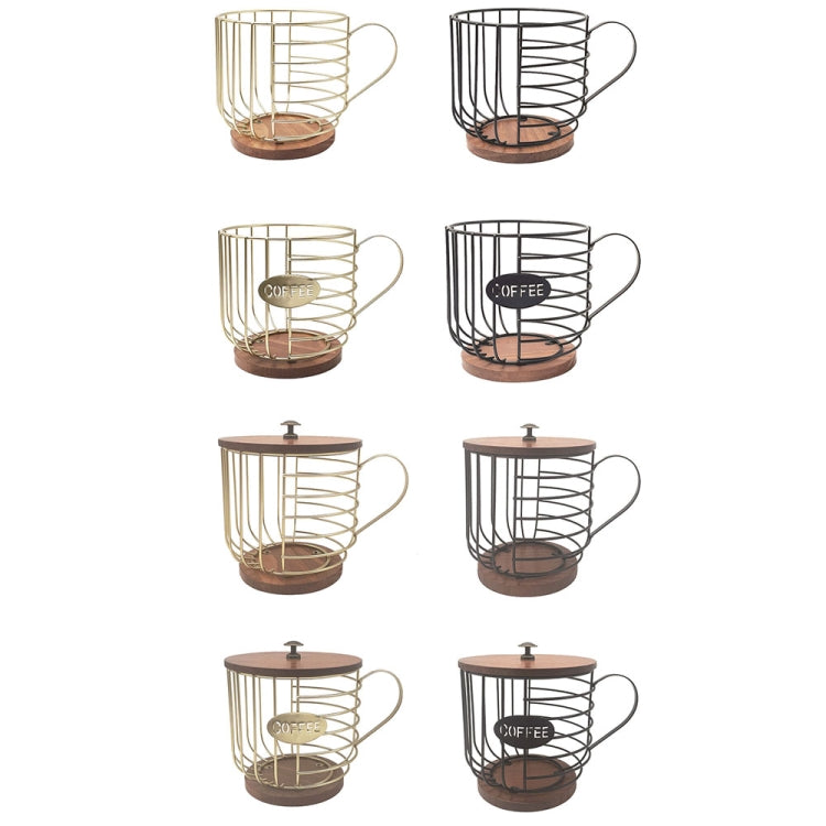 Coffee Companion Storage Rack Cup-Shaped Kitchen Storage Basket, Color: Gold with Words - free shipping - PMC TechLife - Order now!