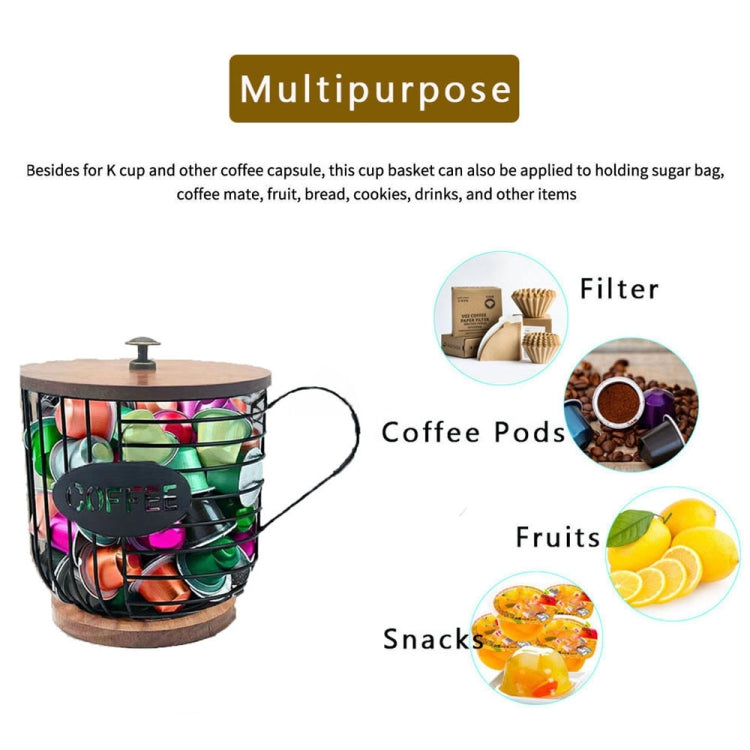 Coffee Companion Storage Rack Cup-Shaped Kitchen Storage Basket, Color: Gold with Words���Lid - free shipping - PMC TechLife - Order now!