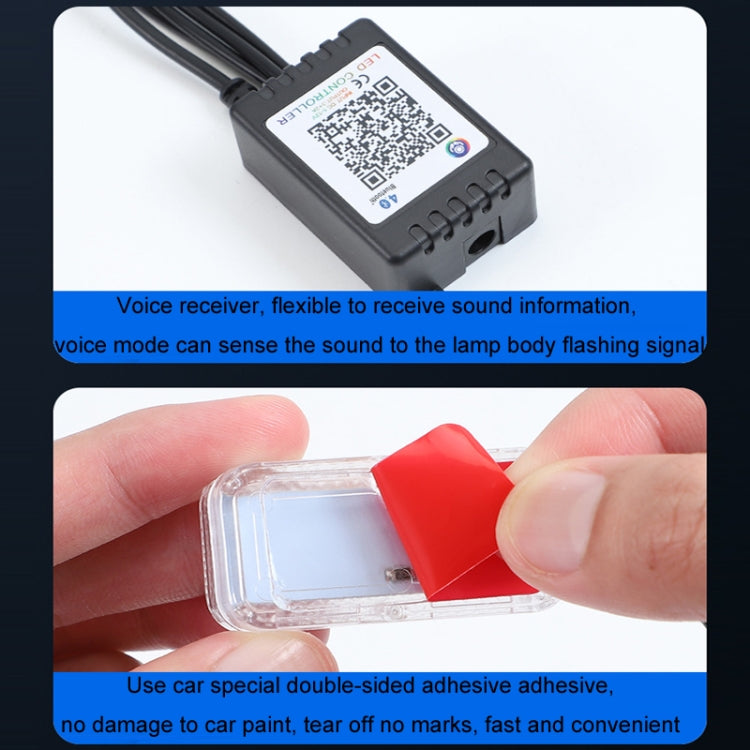 Eight-Color LED Voice Control Car Music Rhythm Atmosphere Light, Specification: 5V USB APP + Remote Control - Atmosphere lights by PMC TechLife | Online Shopping South Africa | PMC TechLife | Buy Now Pay Later Mobicred