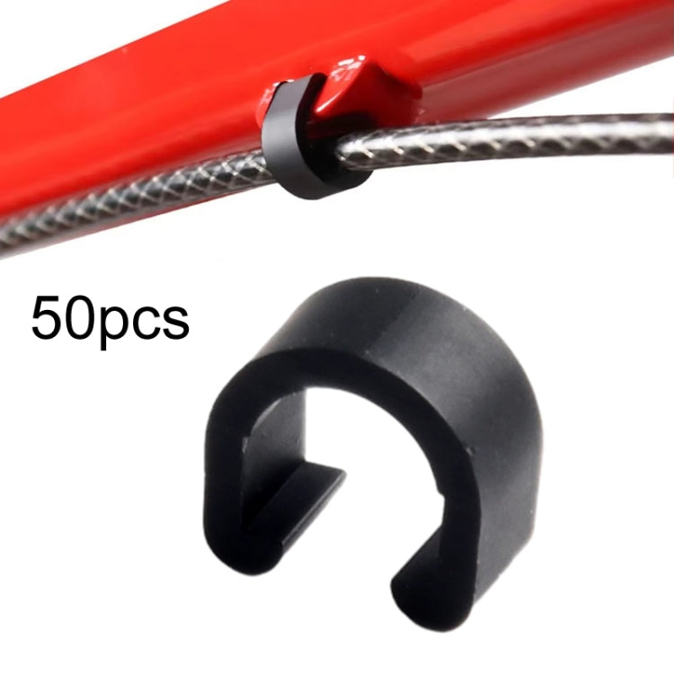 50pcs Bicycle Brake Gearshift Cable Tube Fixing Plastic C-shaped Buckle(Black) - Others by PMC TechLife | Online Shopping South Africa | PMC TechLife | Buy Now Pay Later Mobicred