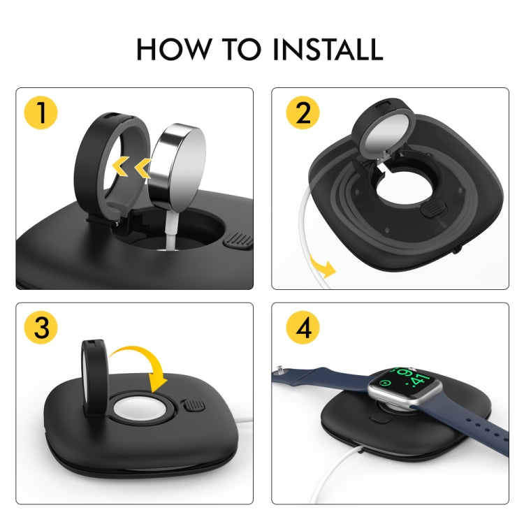 For Apple Watch AhaStyle PT126 Storage Folding Stand Plastic Charging Holder(White) - Charger / Holder by AhaStyle | Online Shopping South Africa | PMC TechLife | Buy Now Pay Later Mobicred