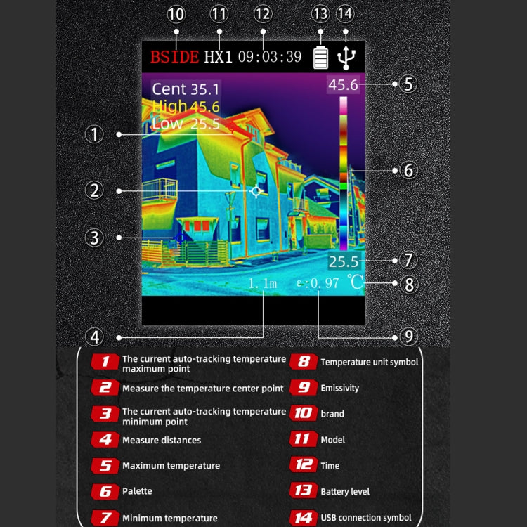 BSIDE HX1 Handheld Thermal Imaging Device Power Non-Contact Thermometer - free shipping - PMC TechLife - Order now!