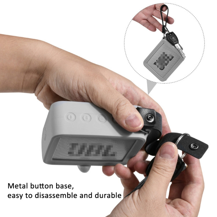 For JBL GO 2 Speaker Silicone Cover with PU Hand Strap Anti-lost Audio Protective Case(Gray) - Protective Case by PMc TechLife | Online Shopping South Africa | PMc TechLife | Buy Now Pay Later Mobicred